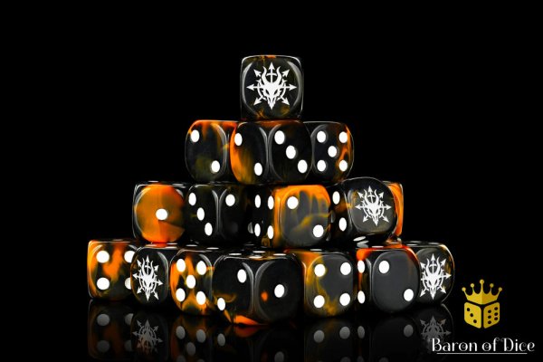 Baron of Dice - Devil Dragon, Black Lava 16mm Round Corner Dice (25)