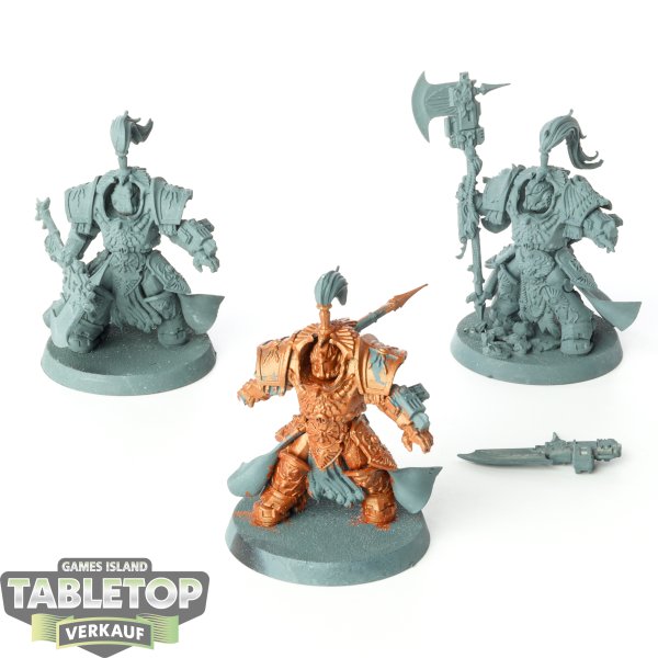 Adeptus Custodes - 3x Allarus Custodians - teilweise bemalt