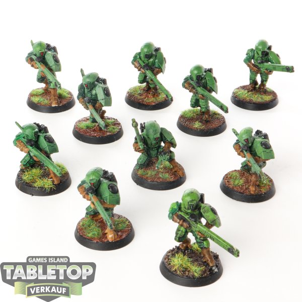 Tau Empire - 10 x Fire Warriors Strike Team - bemalt