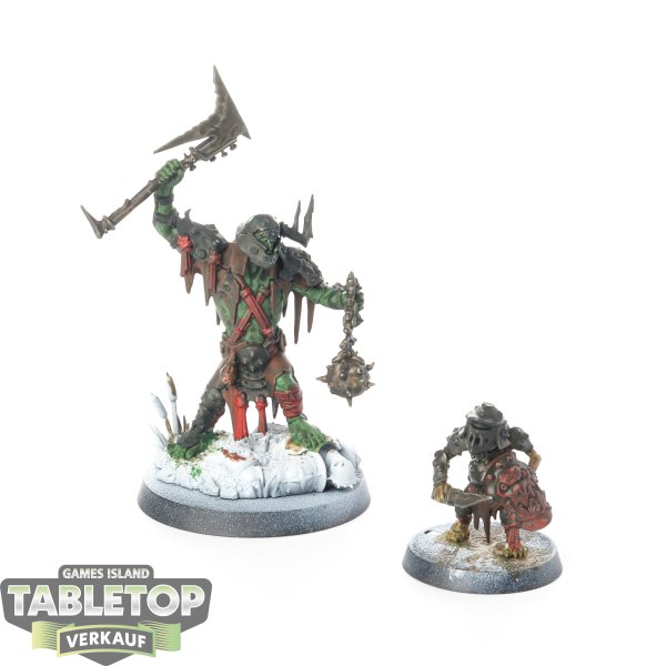 Orruk Warclans - Killaboss with Stab-grot - teilweise bemalt