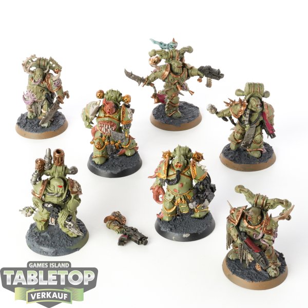 Death Guard - 7 x Plague Marines - bemalt