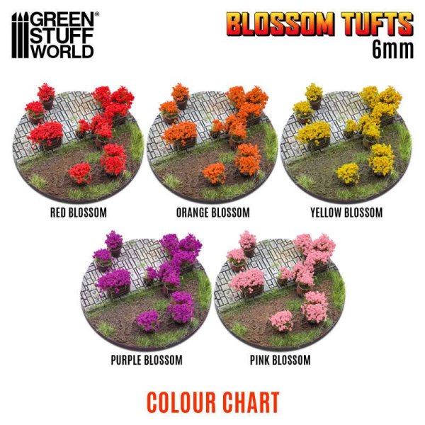 Green Stuff World - Blossom Tufts - 6mm - Red Flowers