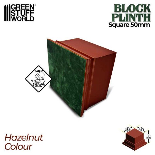 Green Stuff World - Square Top Display Plinth 5x5 cm - Hazelnut Brown