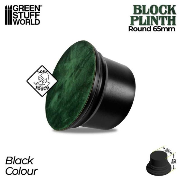 Green Stuff World - Round Block Plinth 6.5 cm - Black