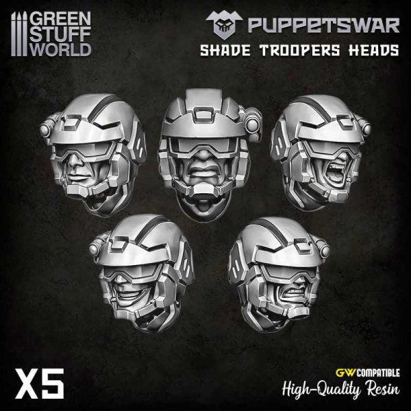 Green Stuff World - PuppetsWar - Shade Troopers Heads