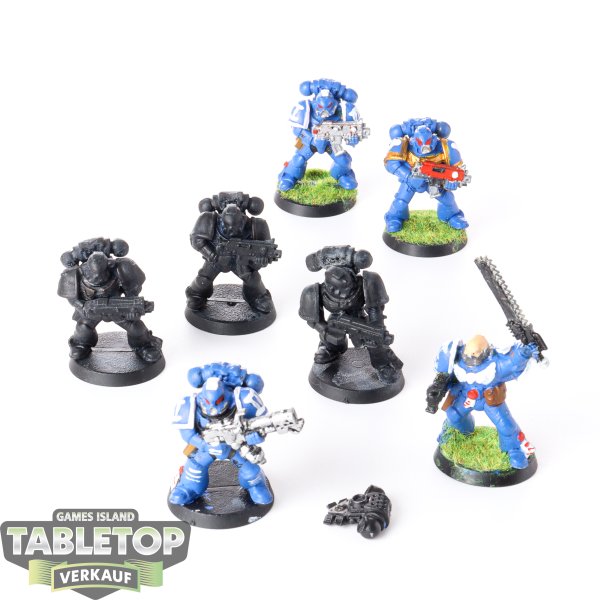 Space Marines - 7x Tactical Marines (Classic) - teilweise bemalt