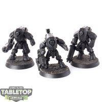 Tau Empire - 3 x XV25 Stealth Battlesuits - teilweise bemalt