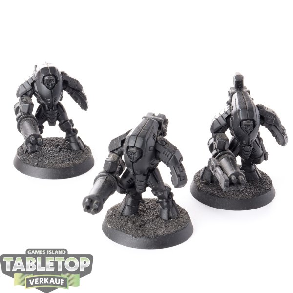 Tau Empire - 3 x XV25 Stealth Battlesuits - teilweise bemalt