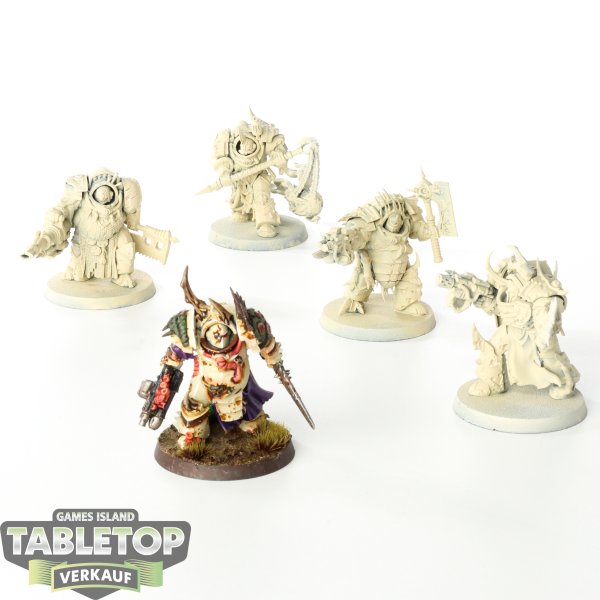 Death Guard - 5x Blightlord Terminators - teilweise bemalt