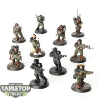 Astra Militarum - 10x Cadian Shock Troops - teilweise bemalt