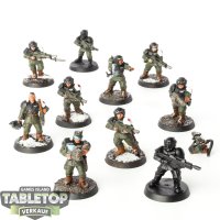 Astra Militarum - 10x Cadian Shock Troops - bemalt