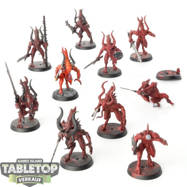 Blades of Khorne - 10x Daemons Of Khorne Bloodletters - teilweise bemalt