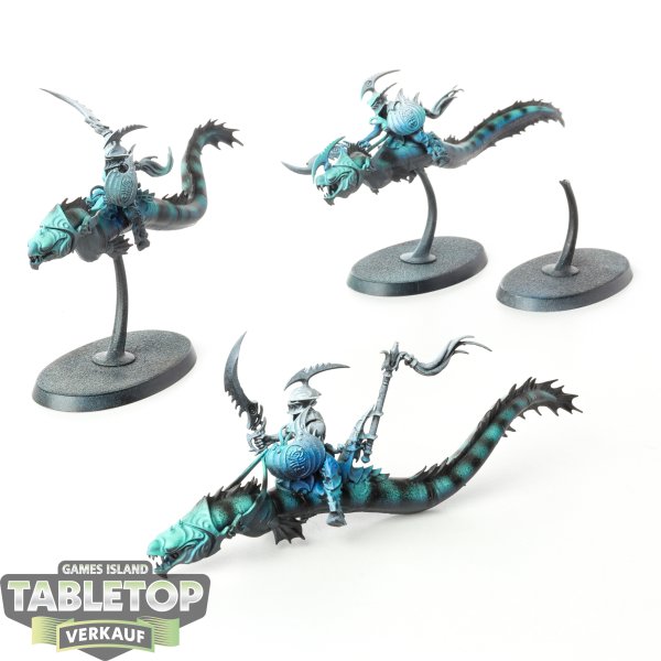 Idoneth Deepkin - 3 x Akhelian Ishlaen Guard - teilweise bemalt