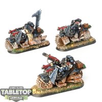 Dark Angels - 3x Ravenwing Bike Squadron - bemalt