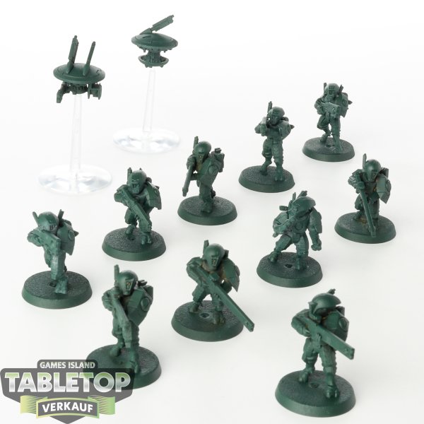 Tau Empire - 10x Fire Warriors Breacher Team - grundiert