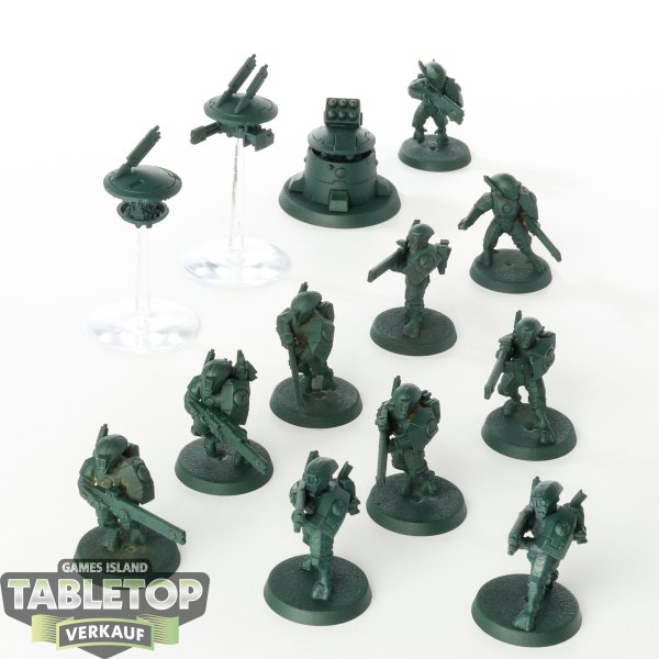 Tau Empire - 10x Fire Warriors Breacher Team - grundiert