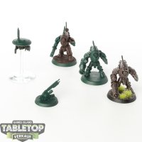 Tau Empire - 3x XV25 Stealth Battlesuits - teilweise bemalt