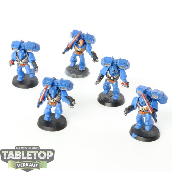 Space Marines - 5x Vanguard Veteran Squad klassisch - teilweise bemalt