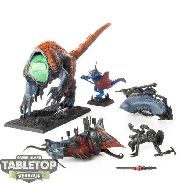 Seraphon - Saurus Scar-Veteran on Carnosaur & on Foot - teilweise bemalt