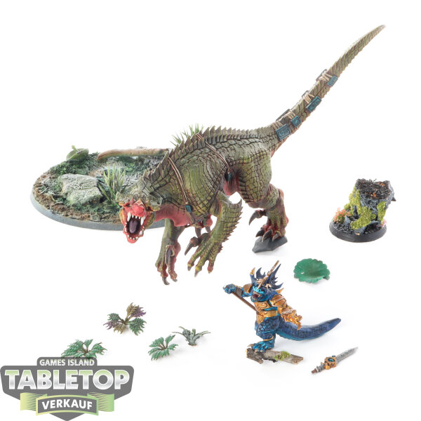 Seraphon - Saurus Oldblood & Carnosaur - bemalt