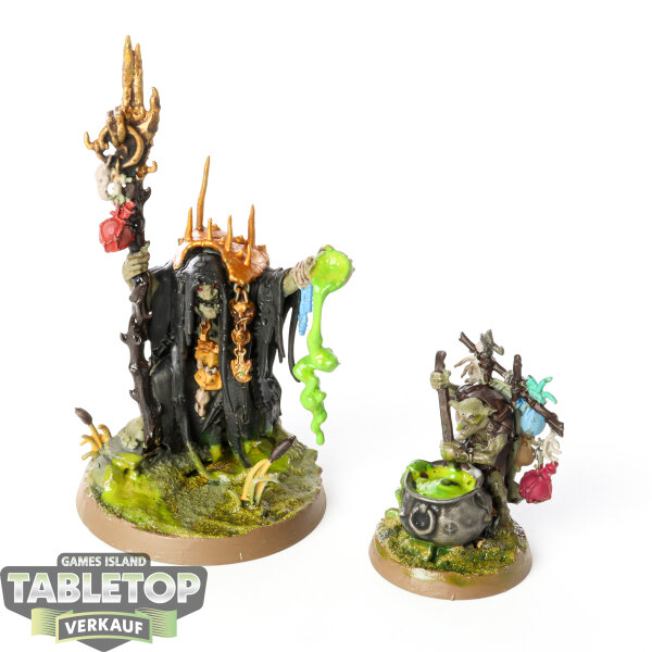Orruk Warclans - Swampcalla Shaman & Pot-grot - bemalt