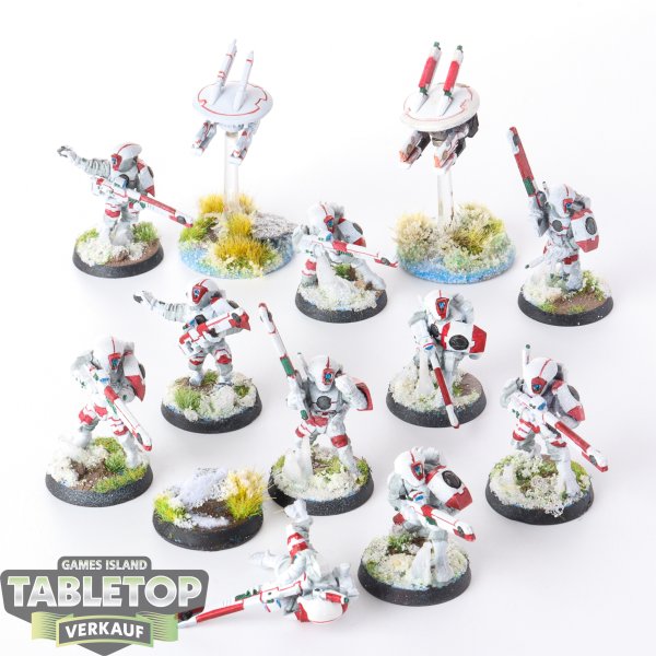 Tau Empire - 12 x Fire Warriors Strike Team - bemalt