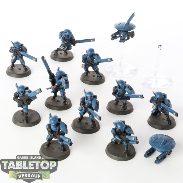 Tau Empire - 10x Fire Warriors Strike Team - teilweise bemalt