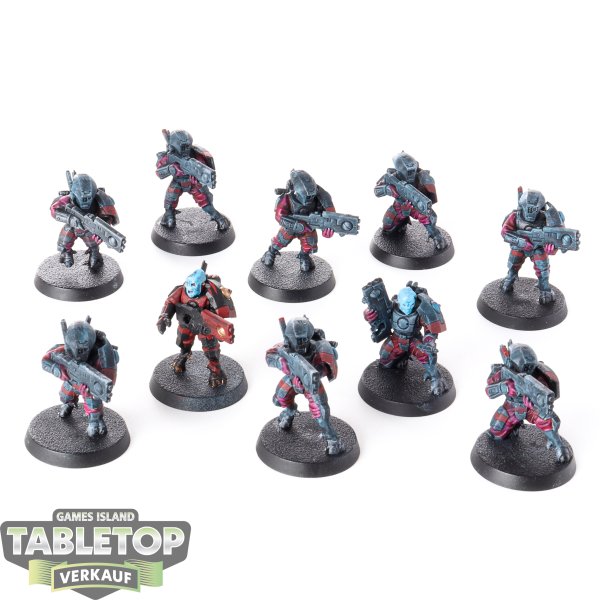 Tau Empire - 10 x Fire Warriors Breacher Team - bemalt