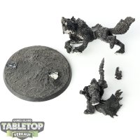 Space Wolves - Wolf Lord on Thunderwolf - grundiert