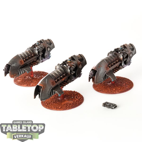 Horus Heresy - 3 x Iron Hands Legion Scimitar Pattern Jetbike Squadron - bemalt