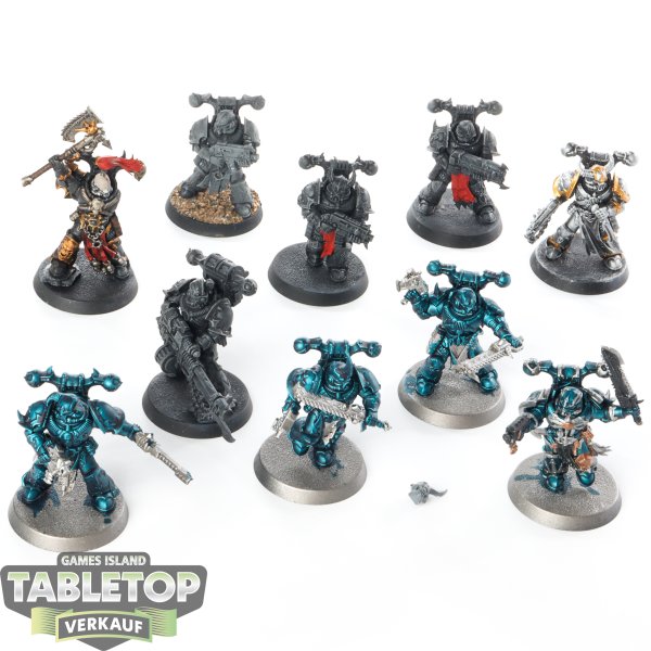 Chaos Space Marines - 10x Chaos Space Marines - teilweise bemalt