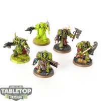 Death Guard - 5 Blightlord Terminators - teilweise bemalt