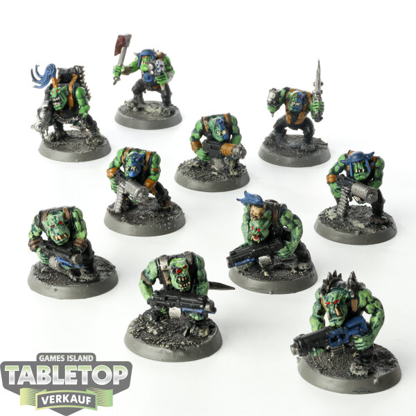 Orks - 10x Ork Boyz - bemalt