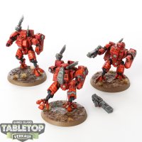 Tau Empire - 3x XV8 Crisis Battlesuit Team - bemalt