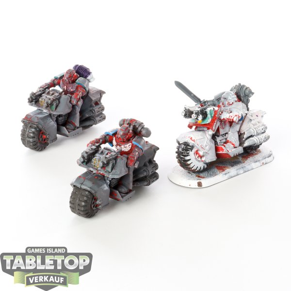 Space Marines - 3x Bikers - teilweise bemalt