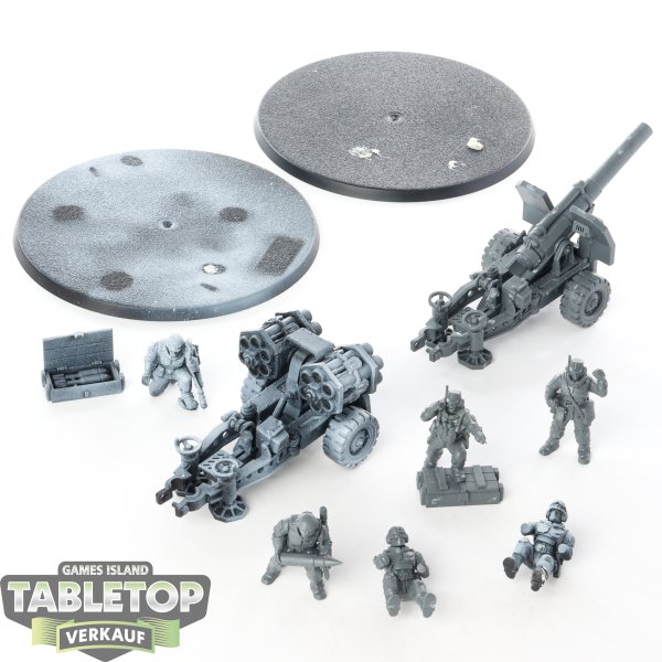 Astra Militarum - 2x Field Ordnance Battery - teilweise bemalt