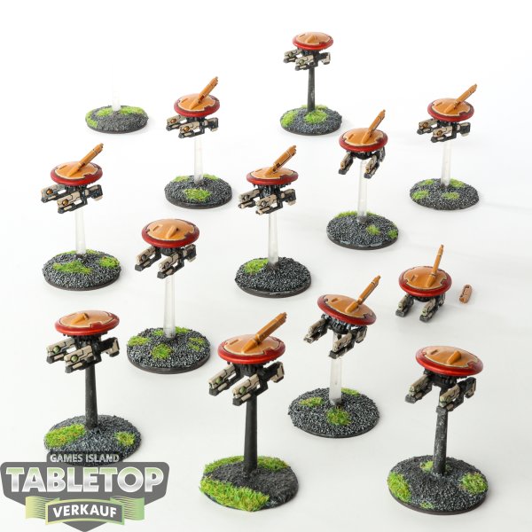 Tau Empire - 12x Tactical Drones - bemalt