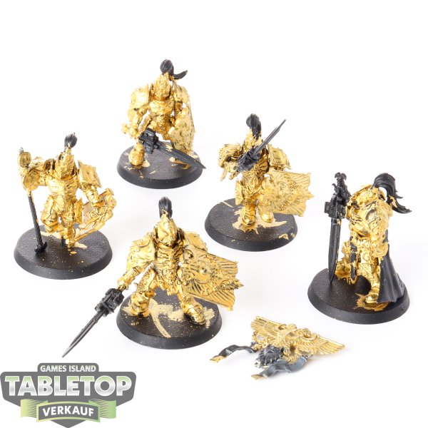 Adeptus Custodes - 5x Custodian Guard Squad - teilweise bemalt