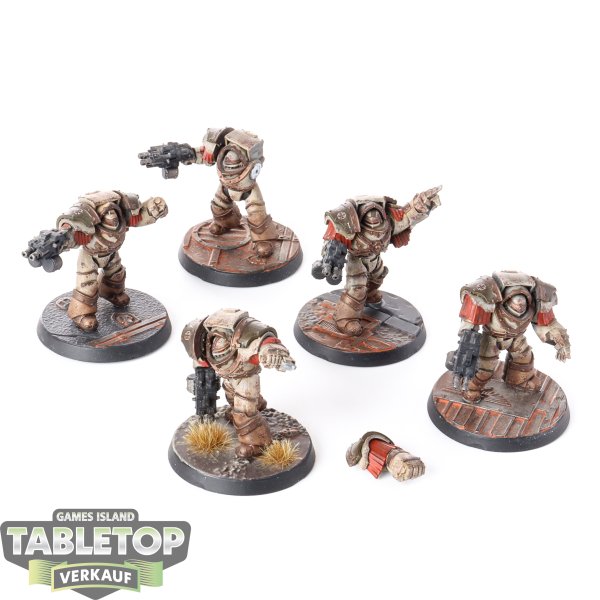 Horus Heresy - 5 x Death Guard Legion Cataphractii Terminator Squad - bemalt