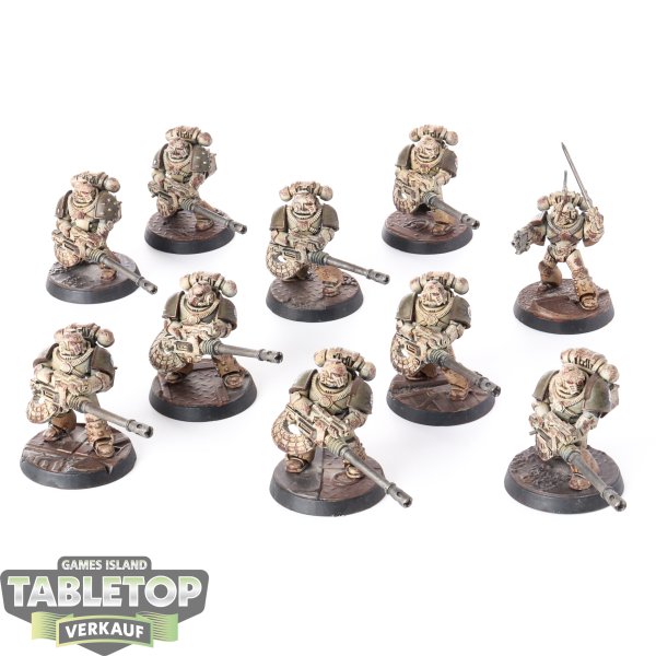 Horus Heresy - 10 x Death Guard Legion MKIV Heavy Weapons  Squad - bemalt