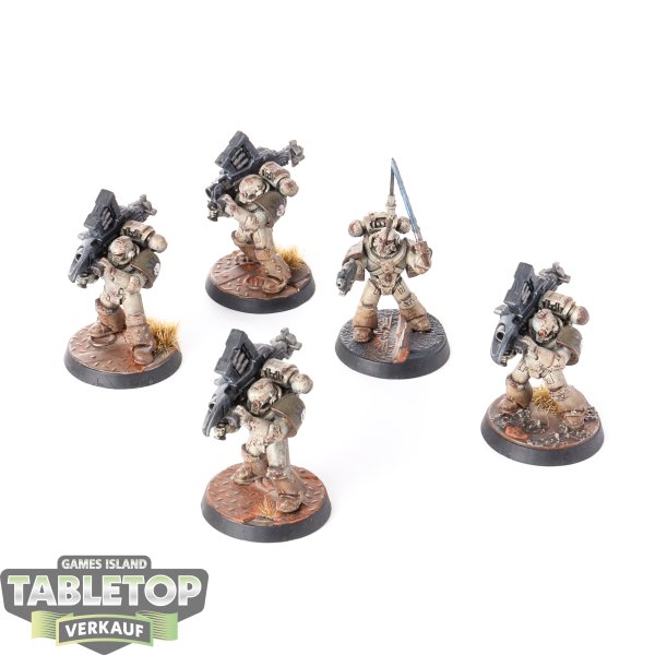 Horus Heresy - 5 x Death Guard Legion MKIV Heavy Weapons Squad - bemalt