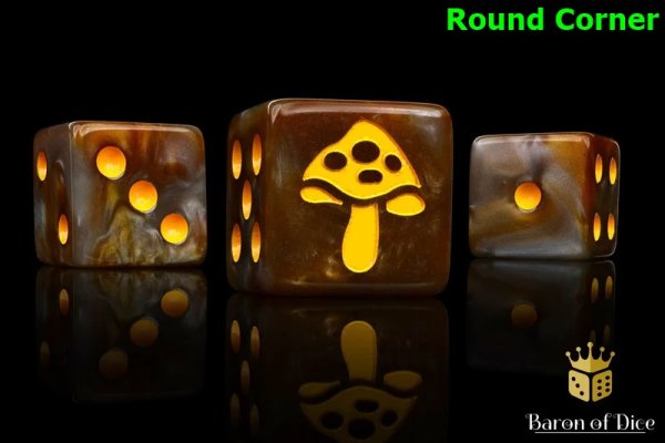 Baron of Dice - Shroom Orange 16mm Round Corner Dice (25)