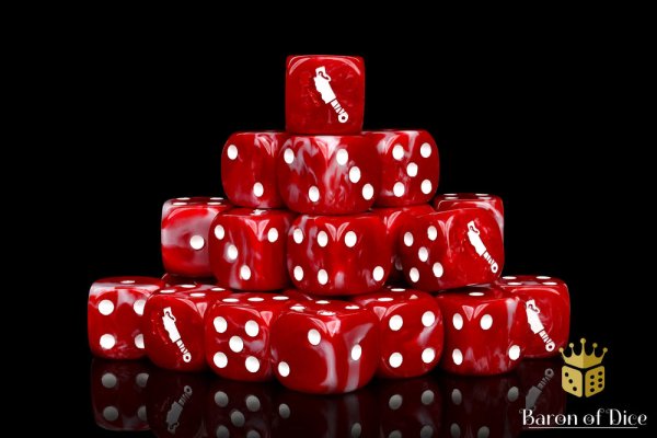 Baron of Dice - Bloody Cleaver 16mm Round Corner Dice (25)