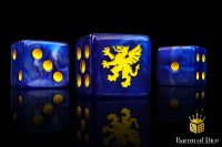 Baron of Dice - Heraldry, Blue 16mm Square Corner Dice (25)