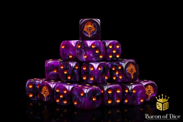 Baron of Dice - Royalty, Purple 16mm Round Corner Dice (25)