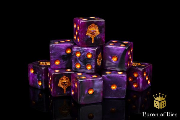 Baron of Dice - Royalty, Purple 16mm Square Corner Dice (25)