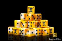 Baron of Dice - Pharaoh, Gold 16mm Square Corner Dice (25)