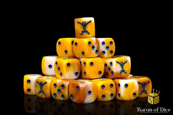 Baron of Dice - Pharaoh, Gold 16mm Round Corner Dice (25)