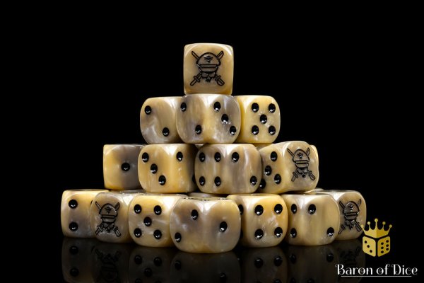 Baron of Dice - Military Sergeant, Desert 16mm Round Corner Dice (25)