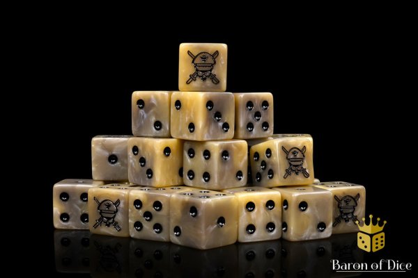 Baron of Dice - Military Sergeant, Desert 16mm Square Corner Dice (25)